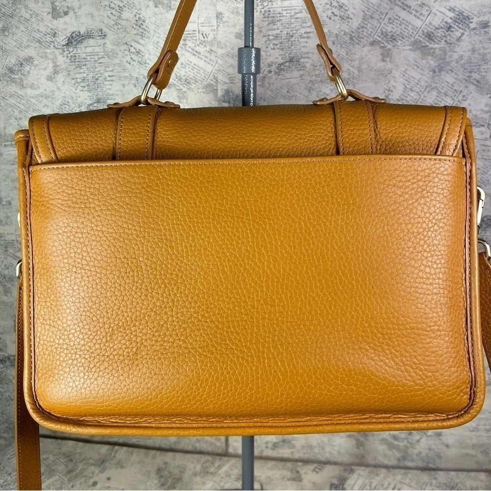GiGi New York Hayden Saddle Satchel Pebbled Leather Crossbody Bag Brown